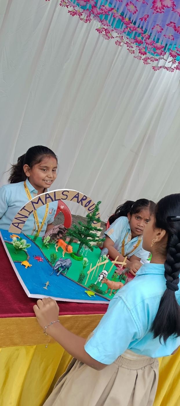 Students at an art activity