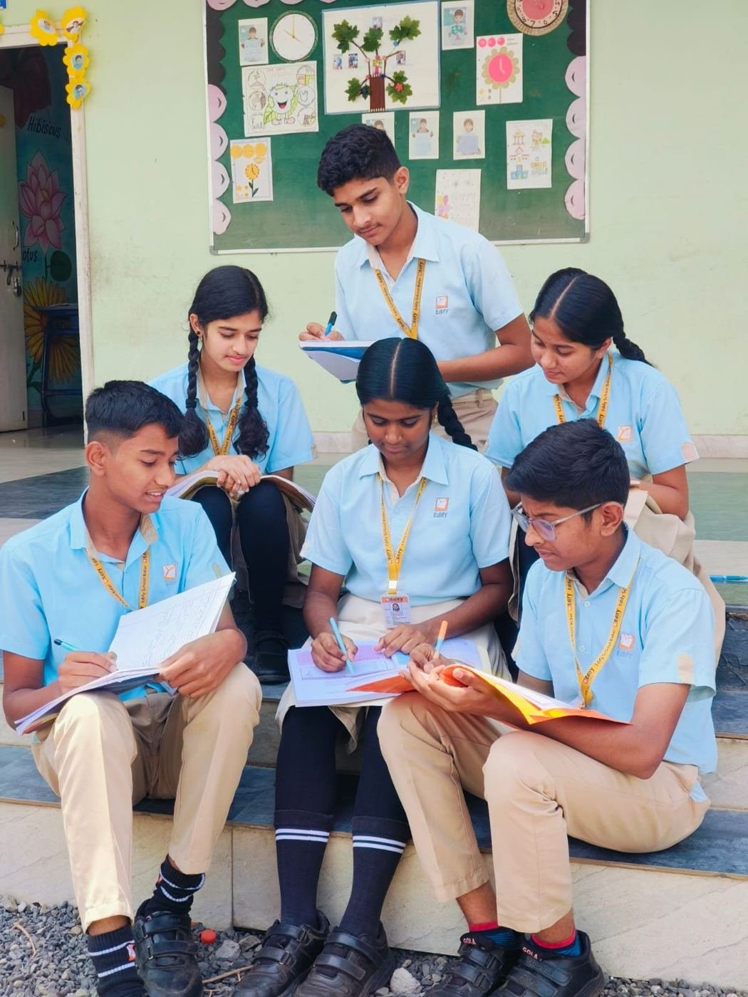 Students reading together